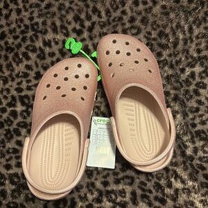Pink glitter crocs nwt - size J5 super cute just too big for me !
